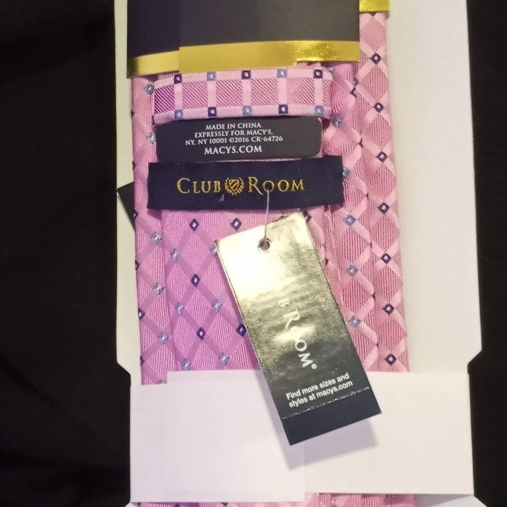 SILK GRID NEAT DRESS TIE "PINK-A-BLUE"